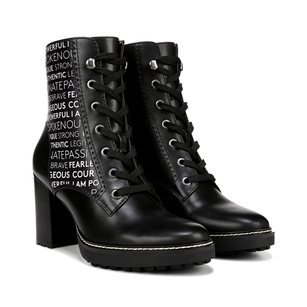 Naturalizer Callie Power Leather Boots 6 Chunky Heel Ankle